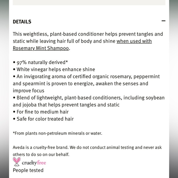 NEW | AVEDA | rosemary mint weightless conditioner | 1L / 33.8 fl oz - Picture 7 of 7